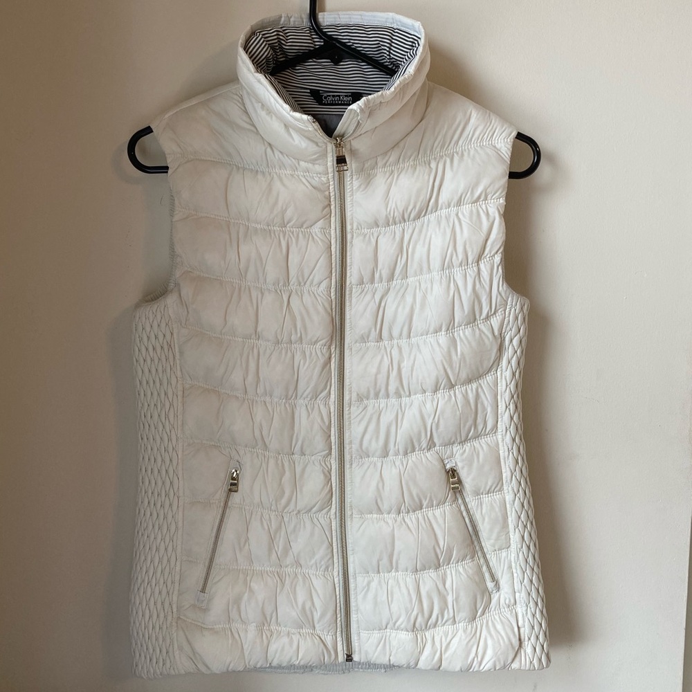 Calvin Klein White Down Puffy Vest